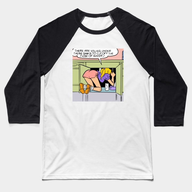 Old school girl comic Baseball T-Shirt by RetroandMangaarts